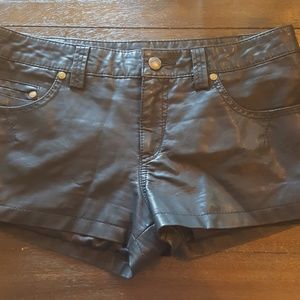 Free People Black pleather shorts